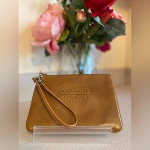 Coach Vintage Rare Leatherware Embossed Leather Wristlet